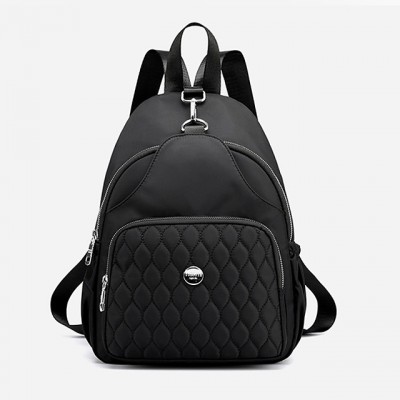 Large Capacity Nylon Zipper Commuter Backpack Solid Color Daily High-end Customization