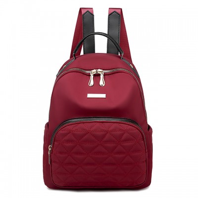 Large Capacity Nylon Zipper Commuter Backpack Solid Color Daily High-end Customization