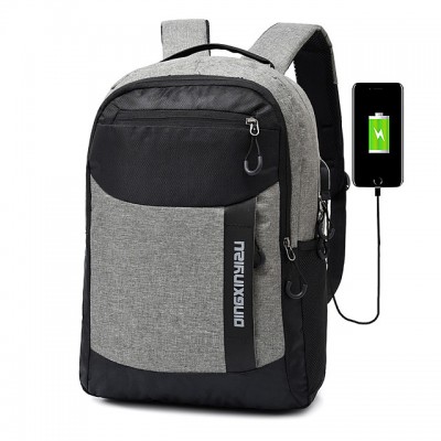 Large Capacity Polyester Zipper Commuter Backpack Color Block Da High-end Customization