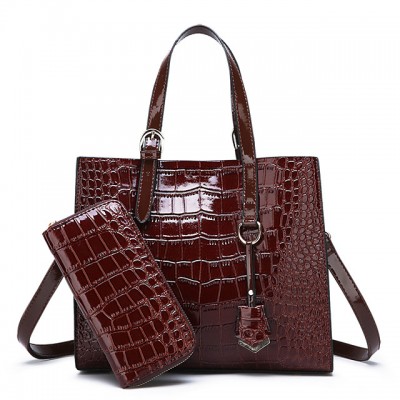 Womens Zipper / Tassel Patent Leather / PU Bag Set Solid C High-end Customization