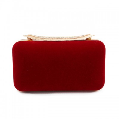 Womens Buttons / Crystals Alloy Evening Bag Solid Color Bl High-end Customization