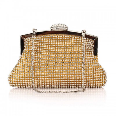Womens Crystals / Chain Polyester Evening Bag Solid Color High-end Customization