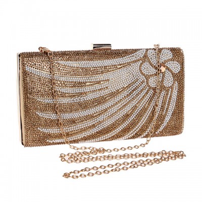 Womens Crystals / Chain Polyester Evening Bag Solid Color High-end Customization