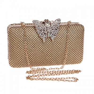 Womens Crystals / Chain Polyester Evening Bag Solid Color High-end Customization