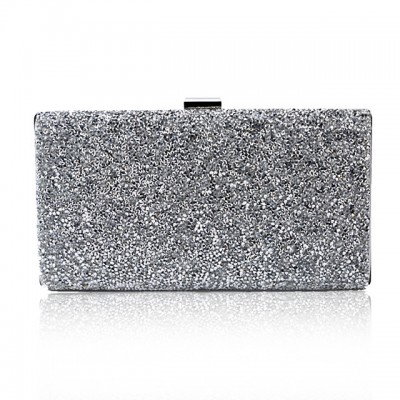 Womens Crystals / Chain PU Evening Bag Solid Color Black / High-end Customization