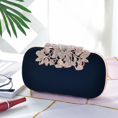 Womens Embossed Corduroy / Alloy Evening Bag Solid Color B High-end Customization