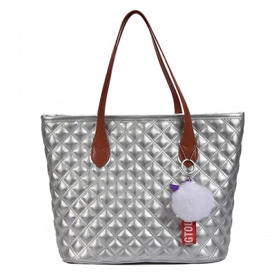 Womens Embroidery / Zipper PU Top Handle Bag Solid Color B High-end Customization
