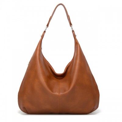 Womens Zipper PU Top Handle Bag Solid Color Black / Brown High-end Customization