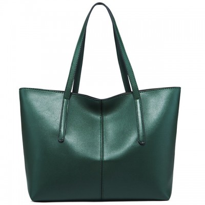 Womens Zipper PU Top Handle Bag Solid Color Black / Sillve High-end Customization