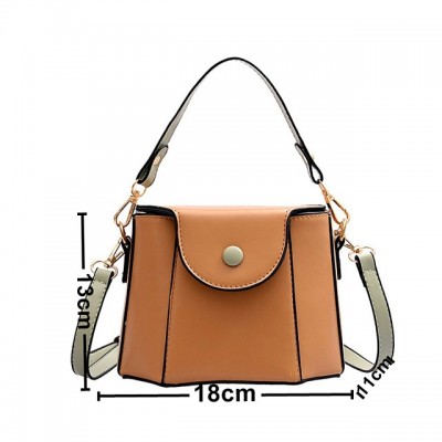 Womens PU Top Handle Bag Color Block Black / Dark Brown / High-end Customization