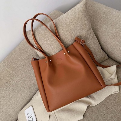 Womens Zipper PU Tote Solid Color Black / Brown High-end Customization