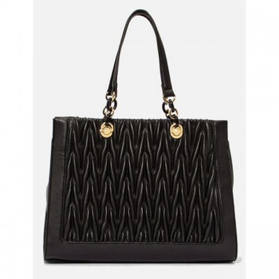 Womens PU Top Handle Bag Solid Color Black High-end Customization