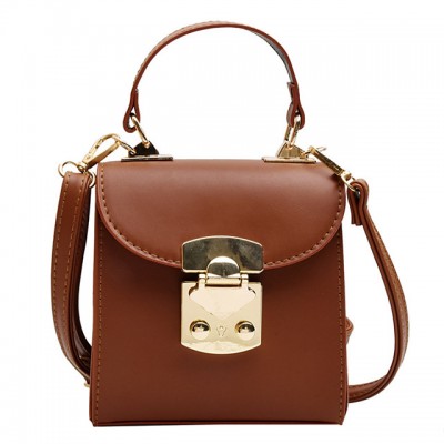 Womens PU Top Handle Bag Solid Color Black / Brown / Wine High-end Customization