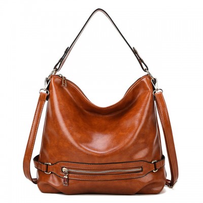 Womens Zipper Polyester / PU Top Handle Bag Solid Color Bl High-end Customization