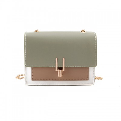 Womens Buttons PU Crossbody Bag Color Block Black / White High-end Customization