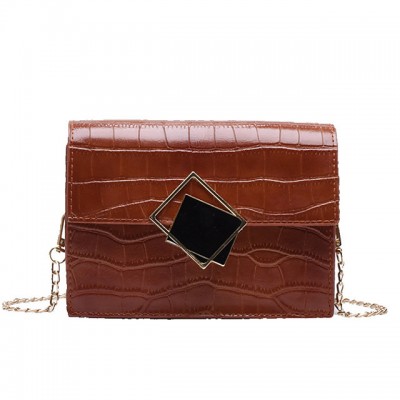 Womens Chain Polyester / PU Crossbody Bag Solid Color Blac High-end Customization