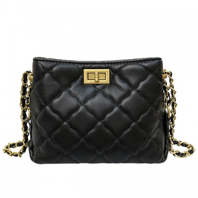 Womens Chain PU Crossbody Bag Solid Color Black / White / High-end Customization