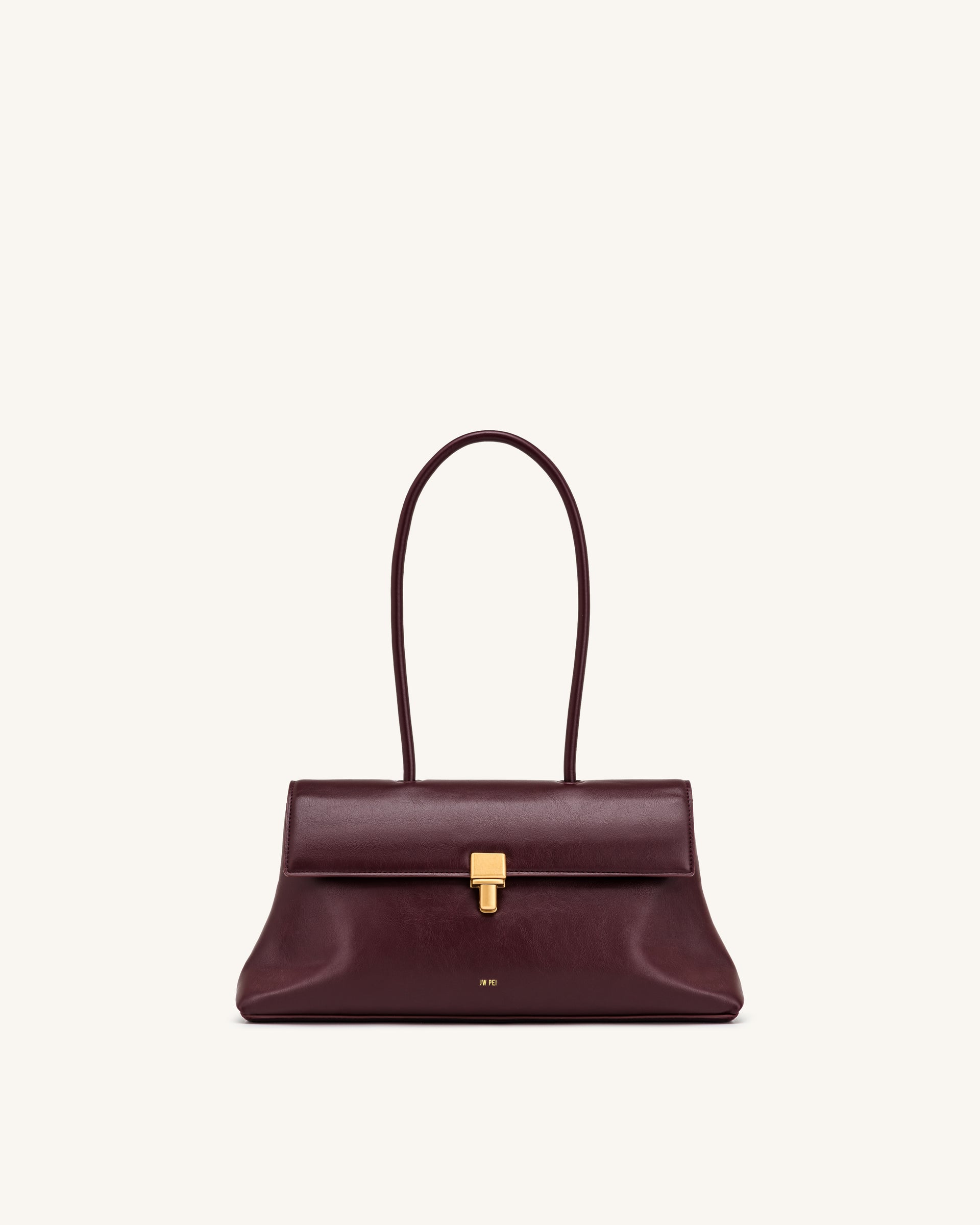 Selene Lock Flap Shoulder Bag - Burgundy
