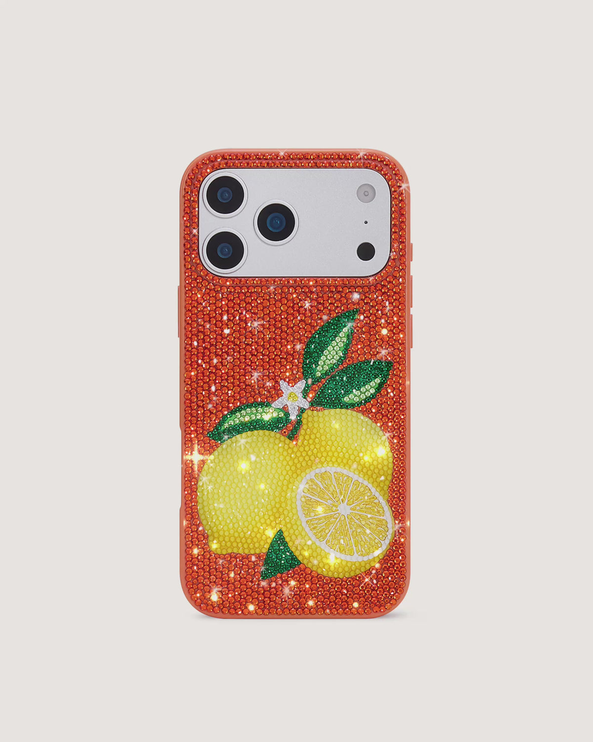 Lemon Artificial Crystal Phone Case - Orange