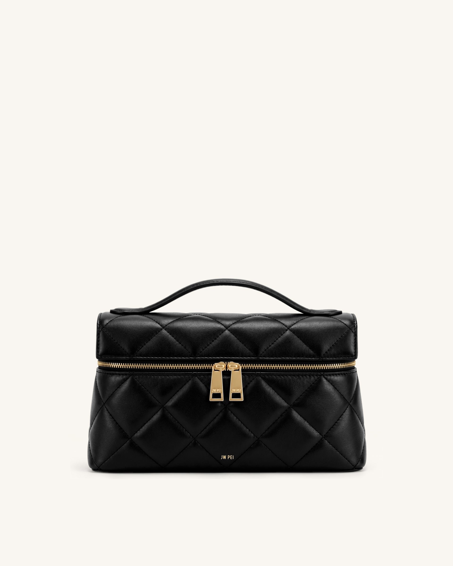 Thea Quilted Top Handle Bag - Obsidian Black