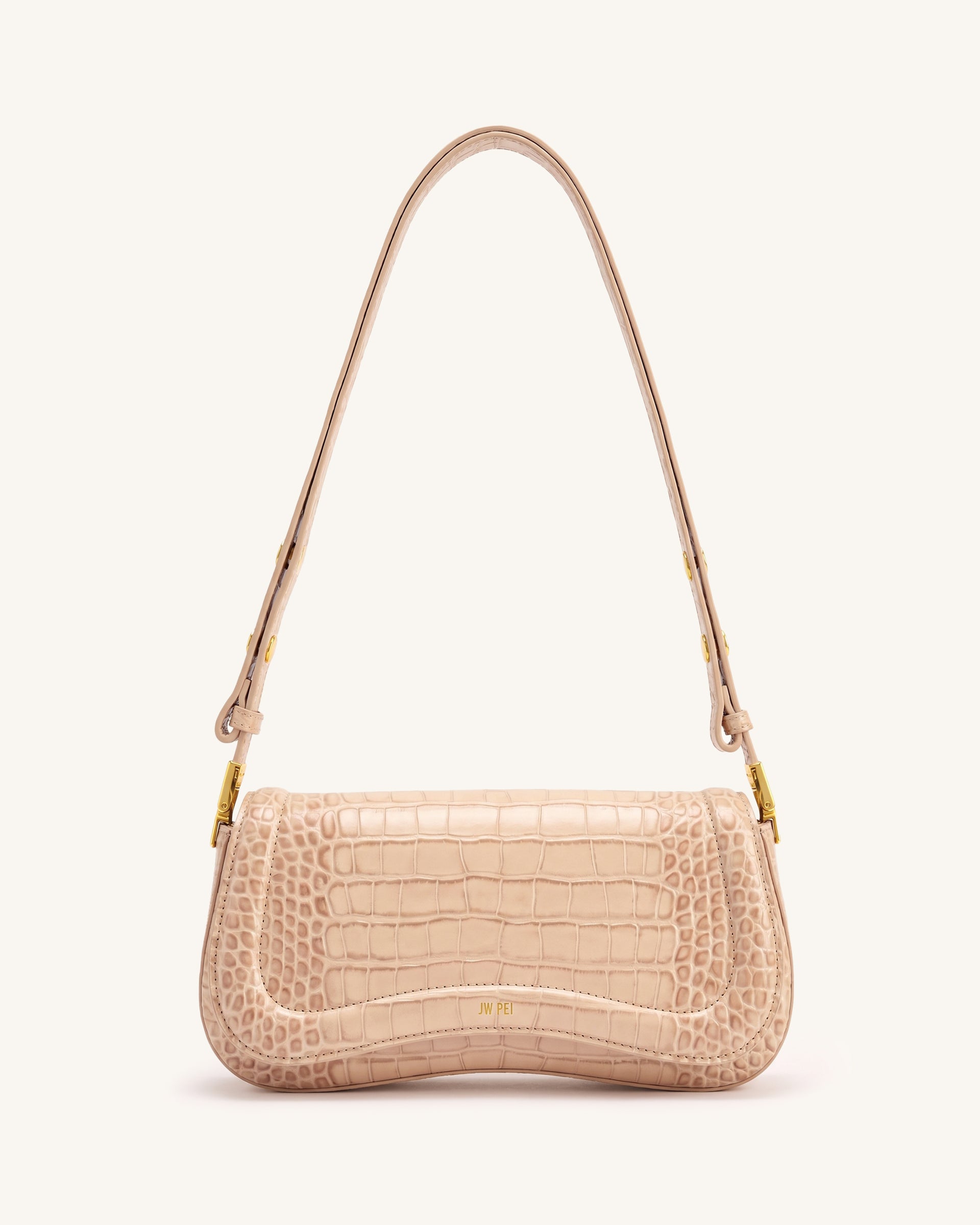 Joy Shoulder Bag - Beige Brown Croc