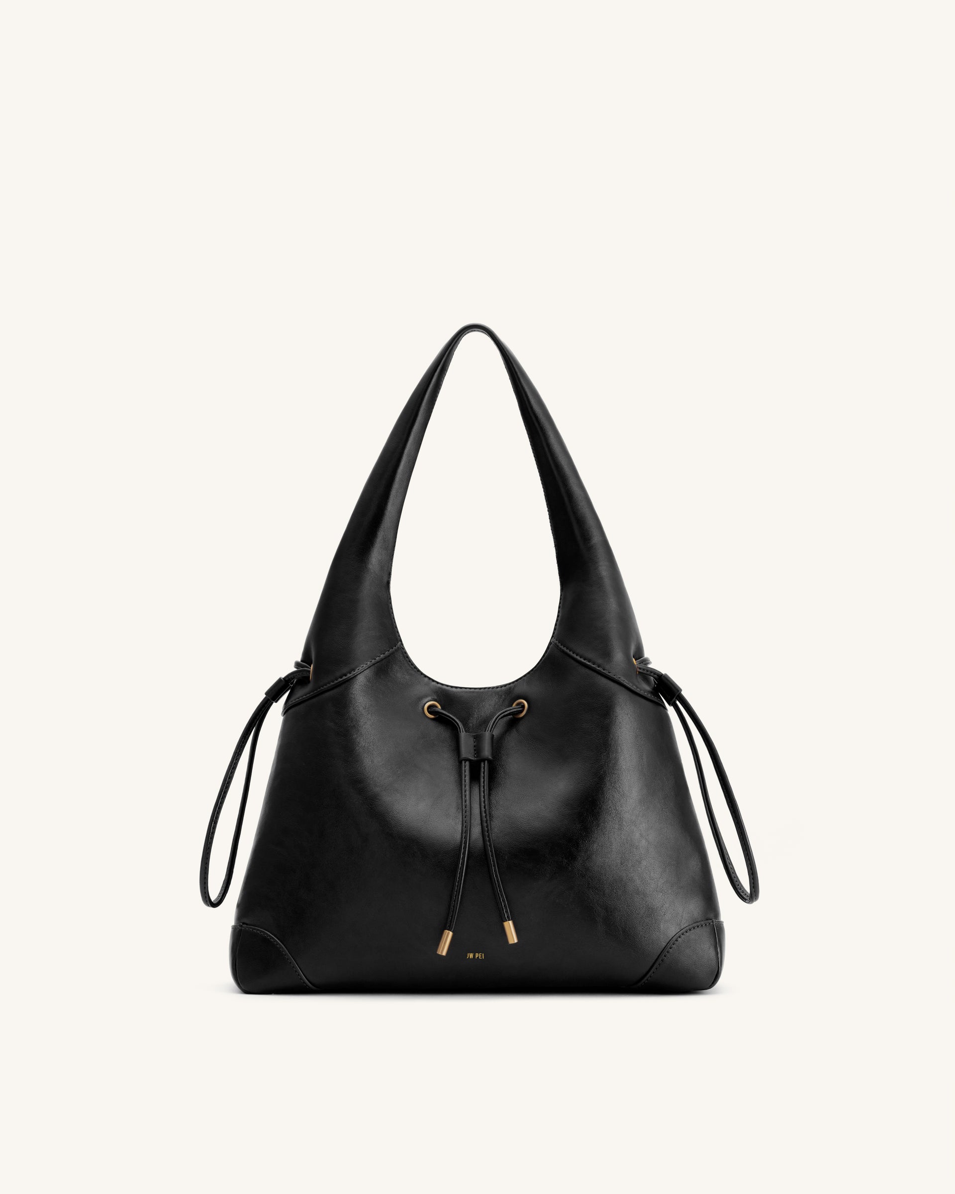 Celandra Drawstring Hobo Bag - Black