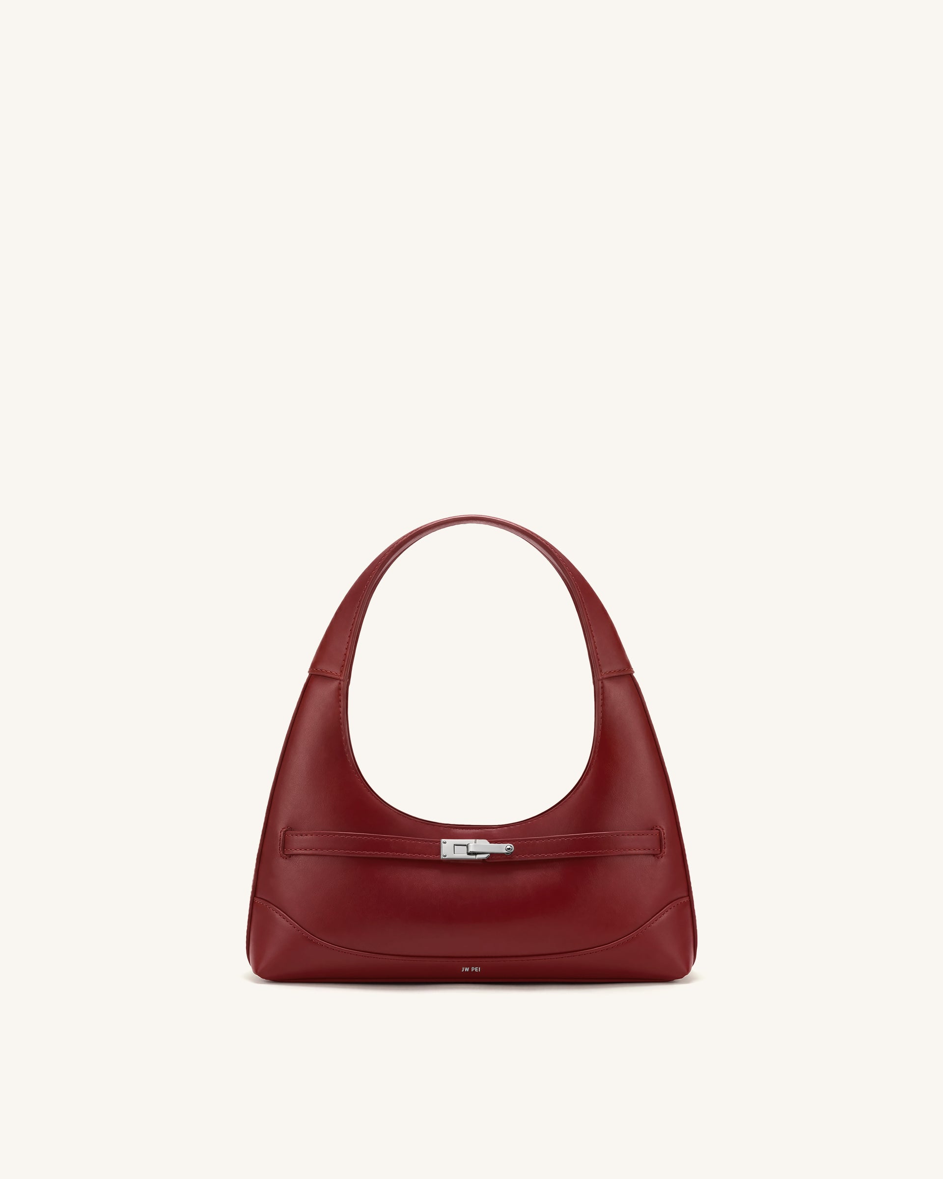 Noelle Belted Shoulder Bag - Deep Burgundy