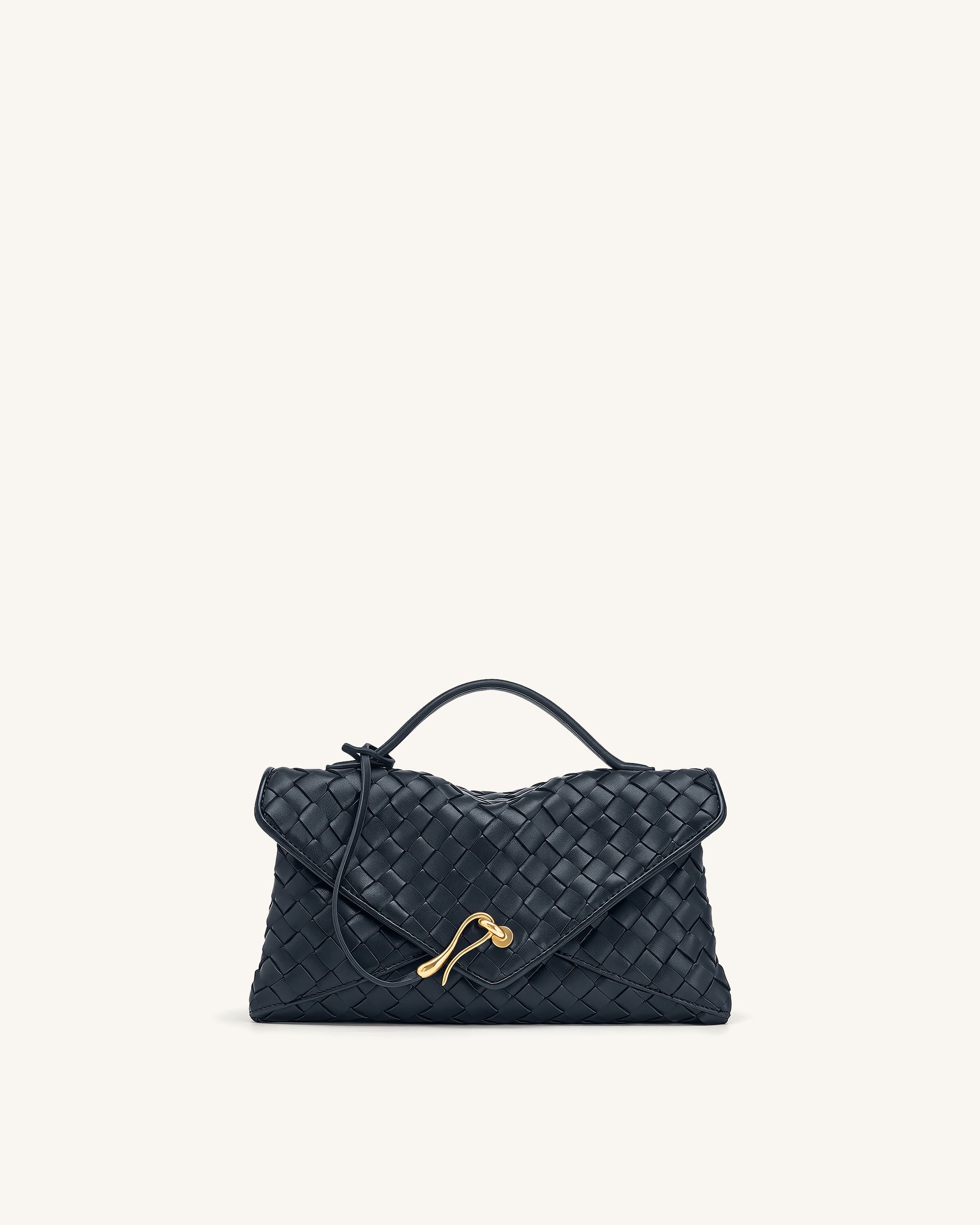 Celeste Woven Envelope Bag - Navy Blue