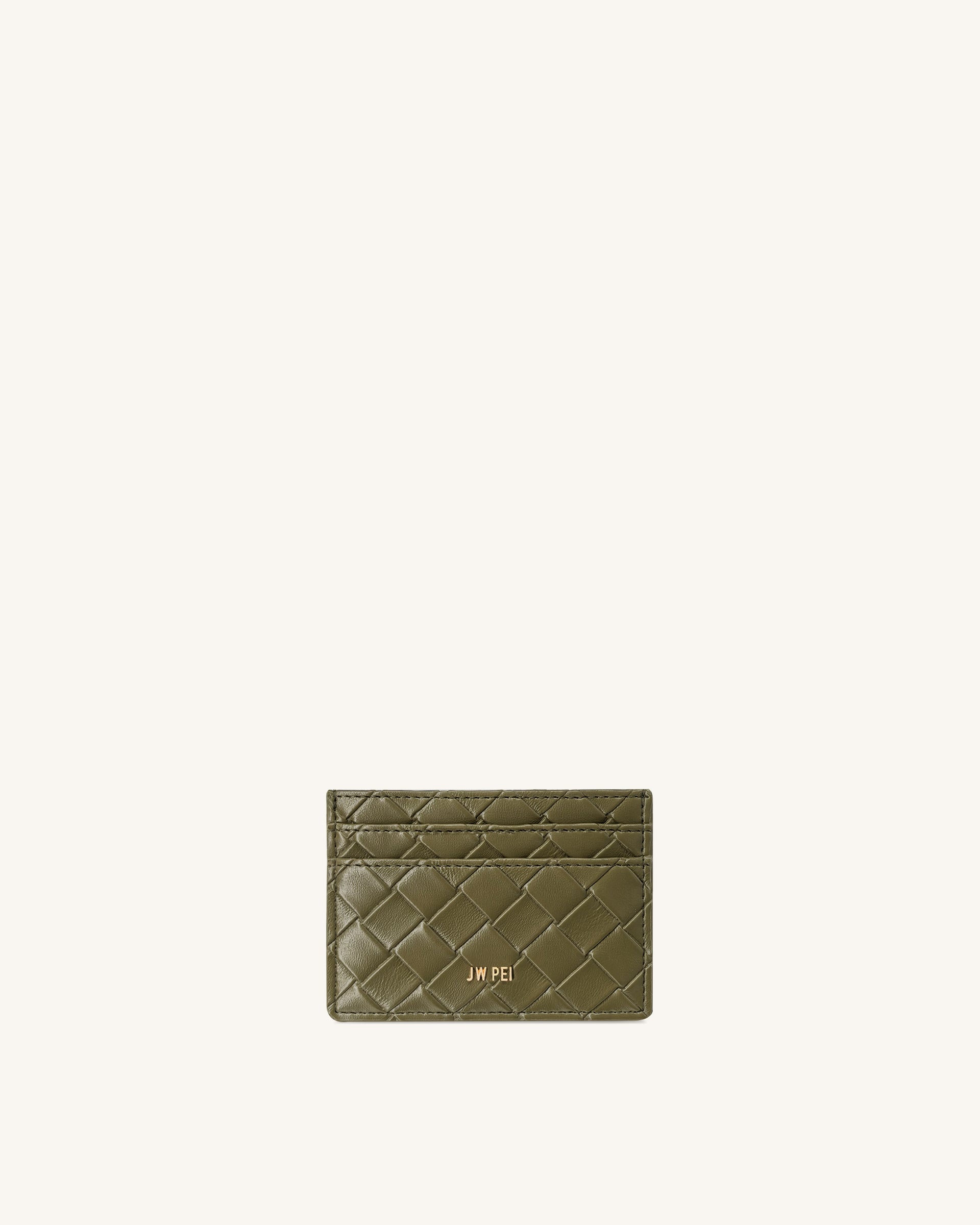 Woven Texture Card Holder - Dark Brown Green