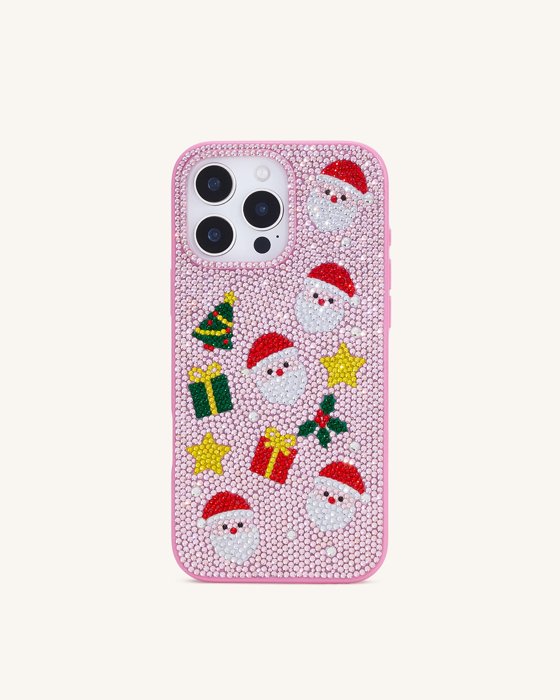 Holiday Icons Artificial Crystal Phone Case - Pink