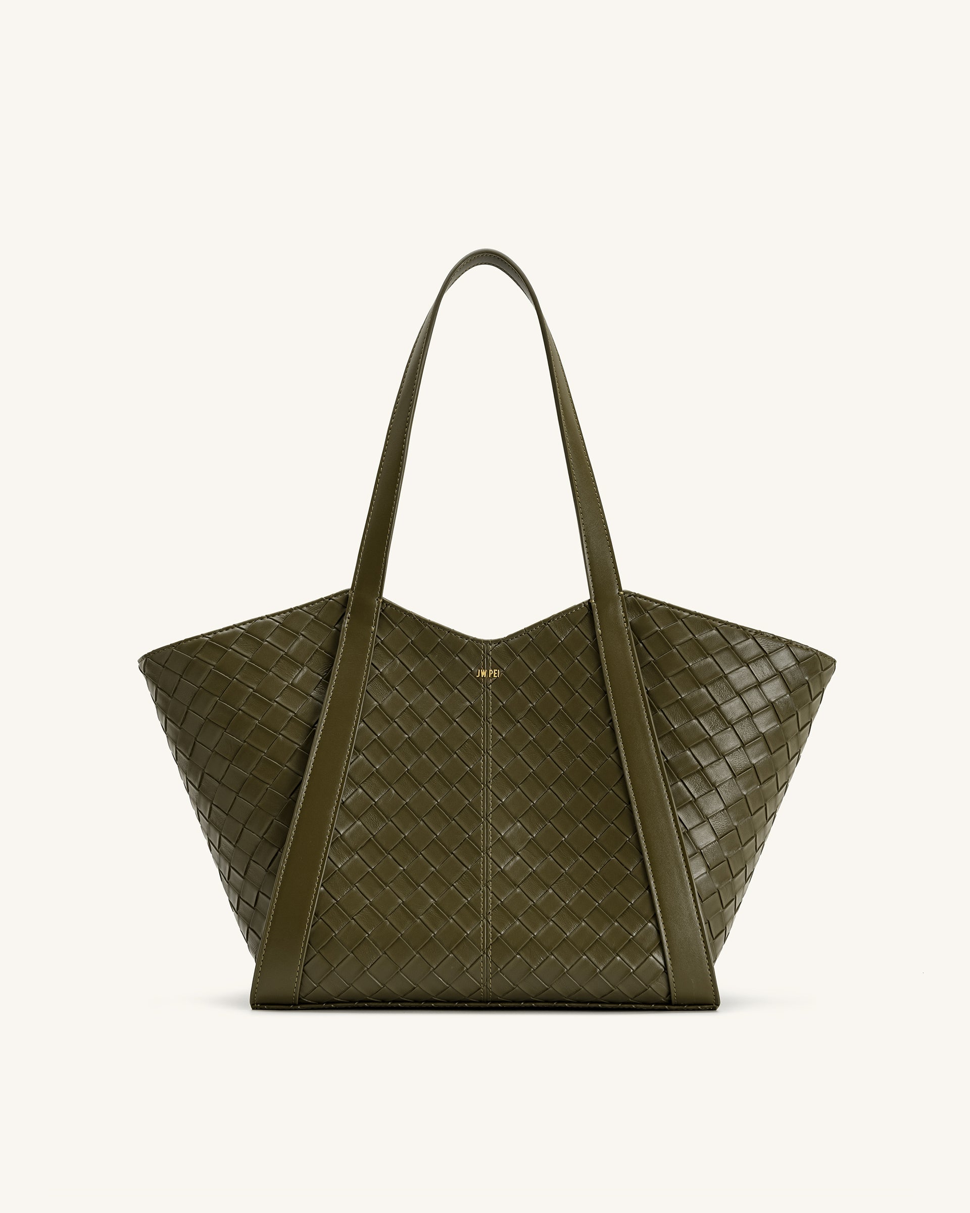 Kiana Large Capacity Weave Texture Tote Bag - Dark Olive