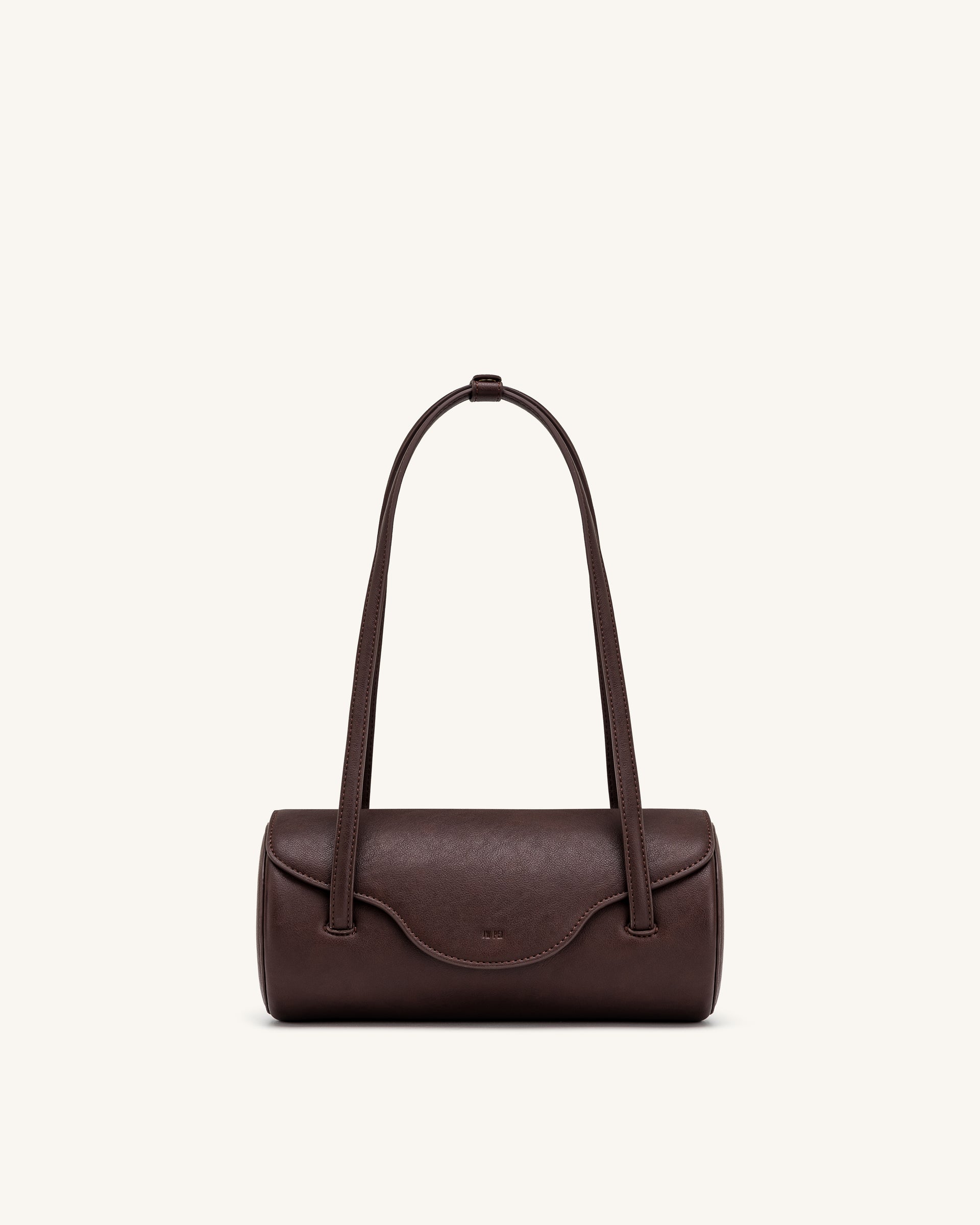 Solenne Barrel Shoulder Bag - Dark Brown