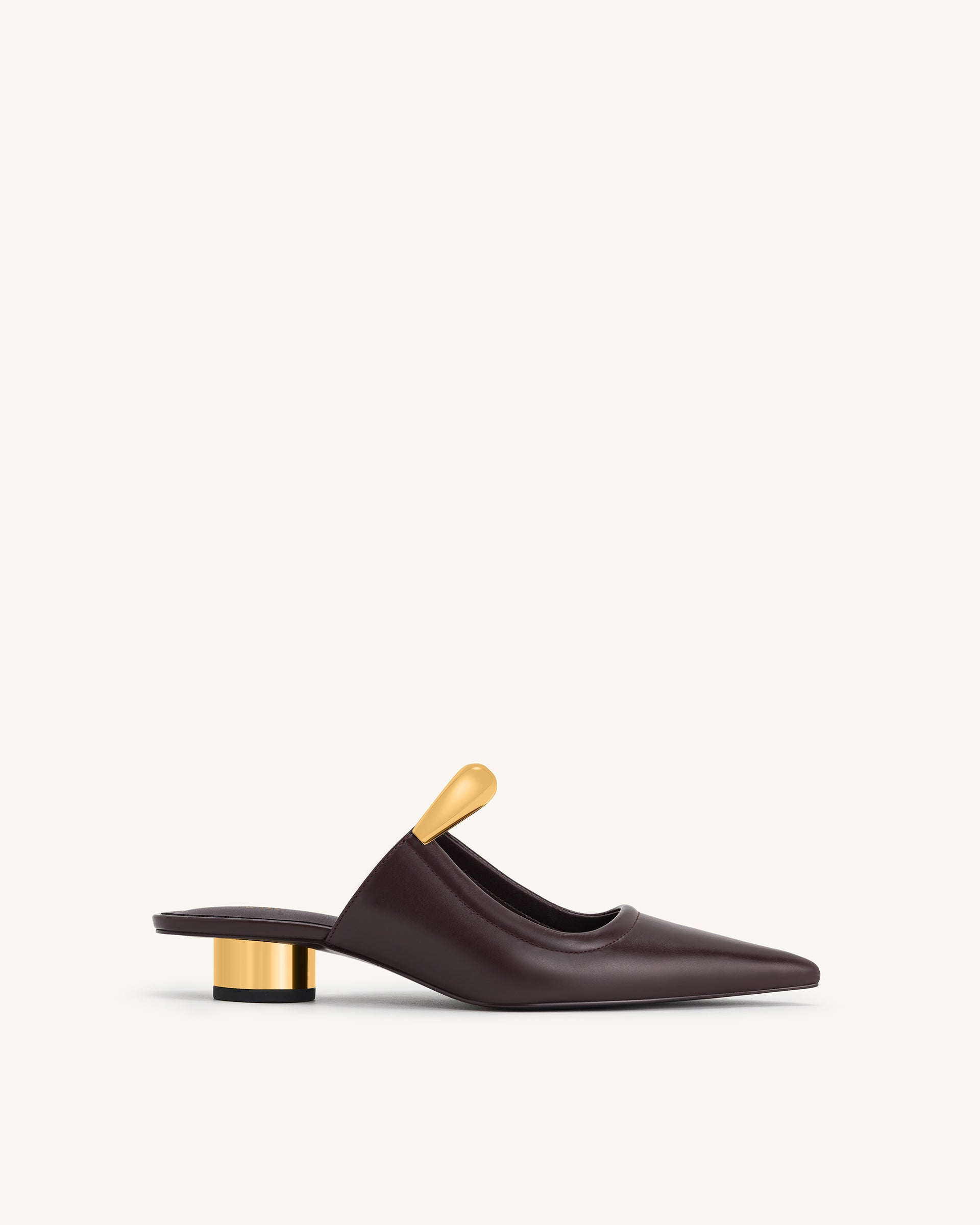 Helena  Pierced Mules- Claret Red