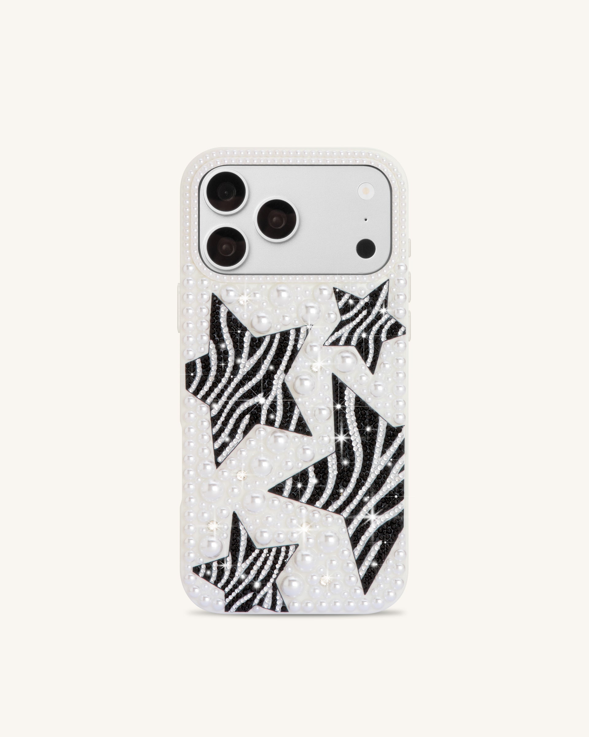 Zebra Star Pearl Phone Case - White