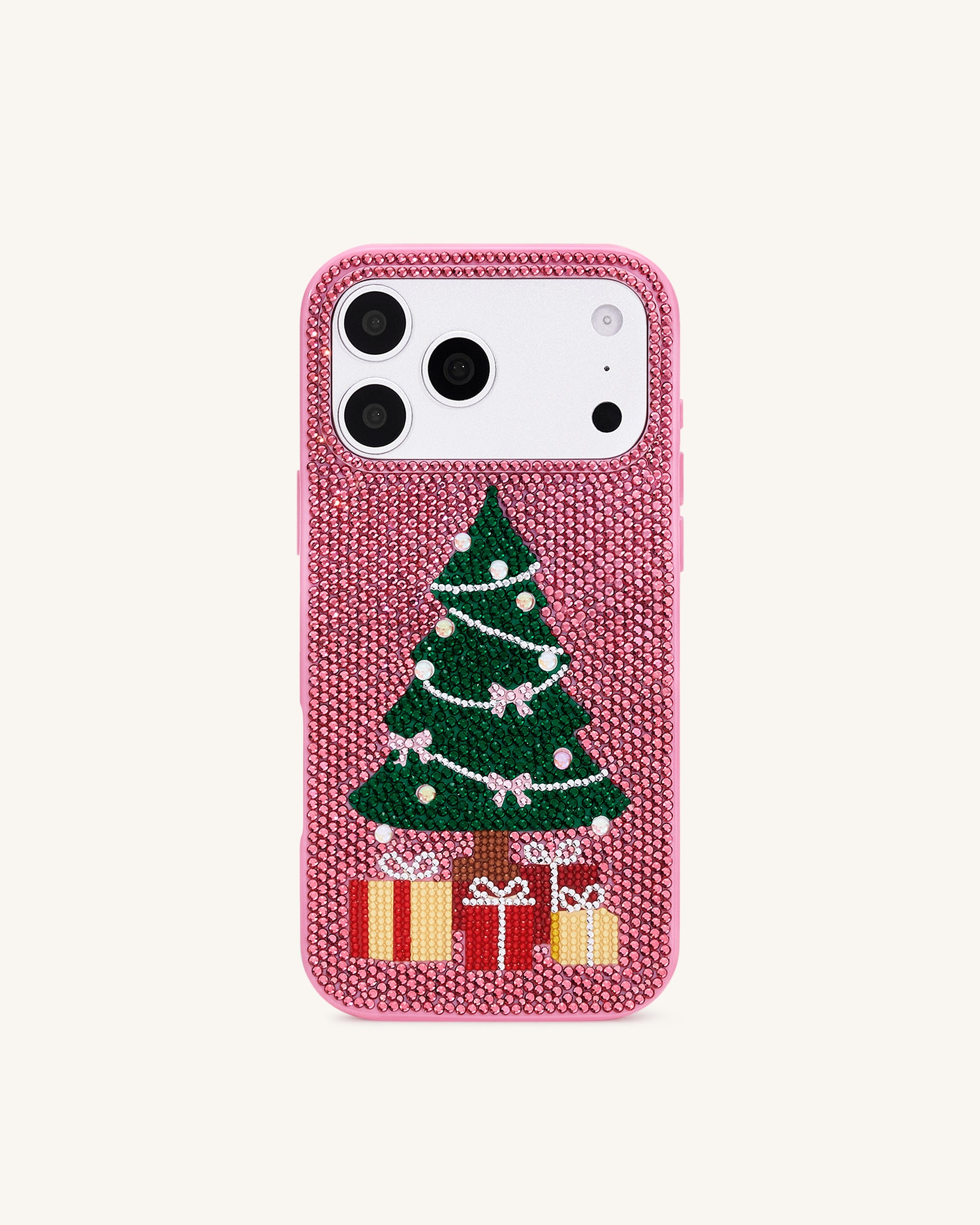 Christmas Tree Bling Phone Case - Pink