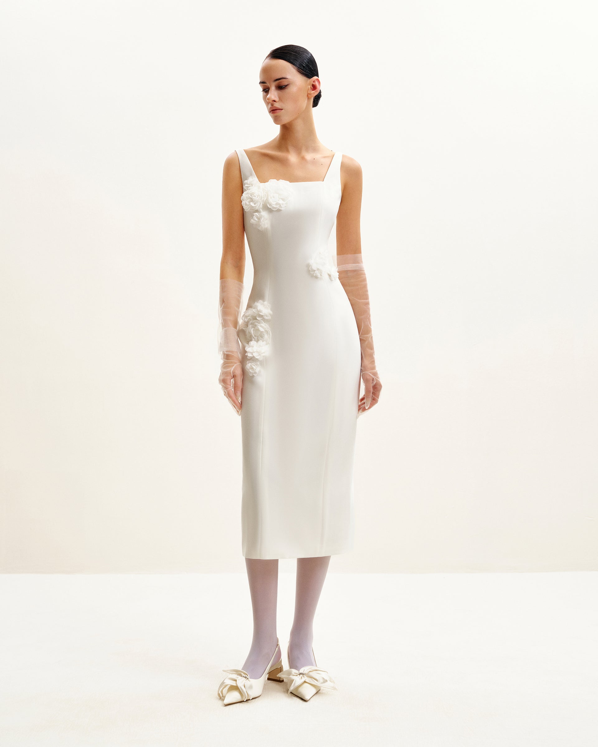 Garden Grace Sheath Dress - White