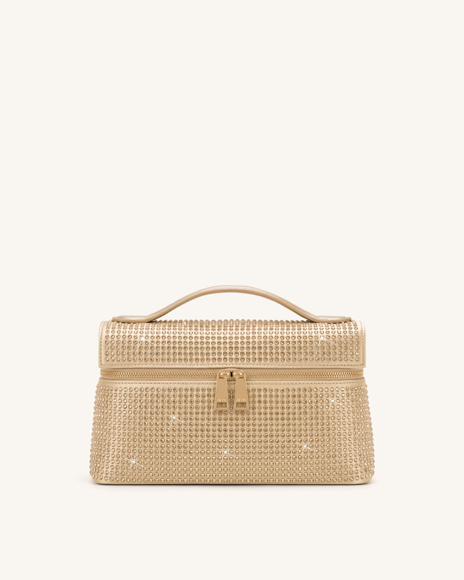 Thea Artificial Crystal Top Handle Bag - Champagne Gold