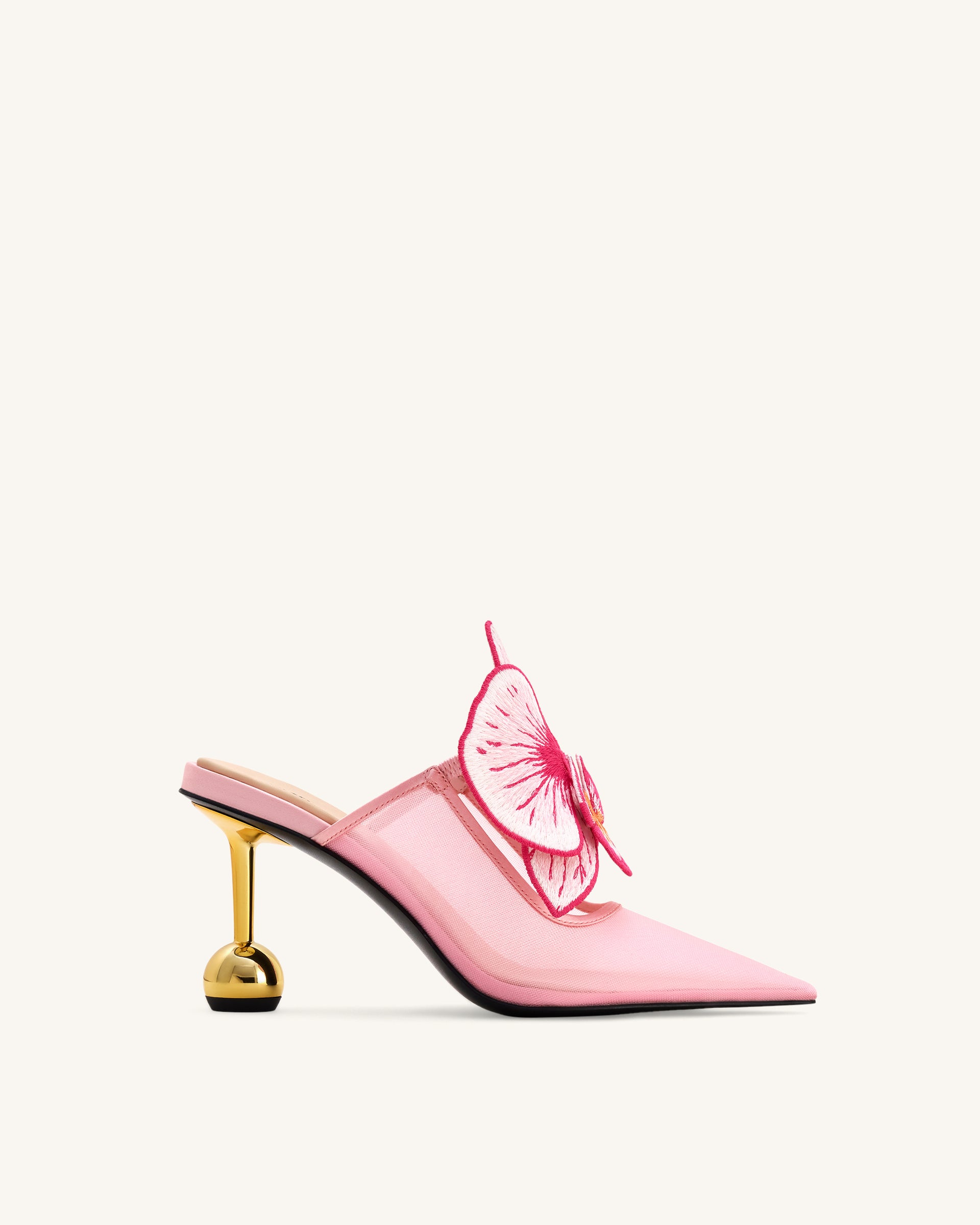 Sofia Orchid Sphere Heel Mules - Pink