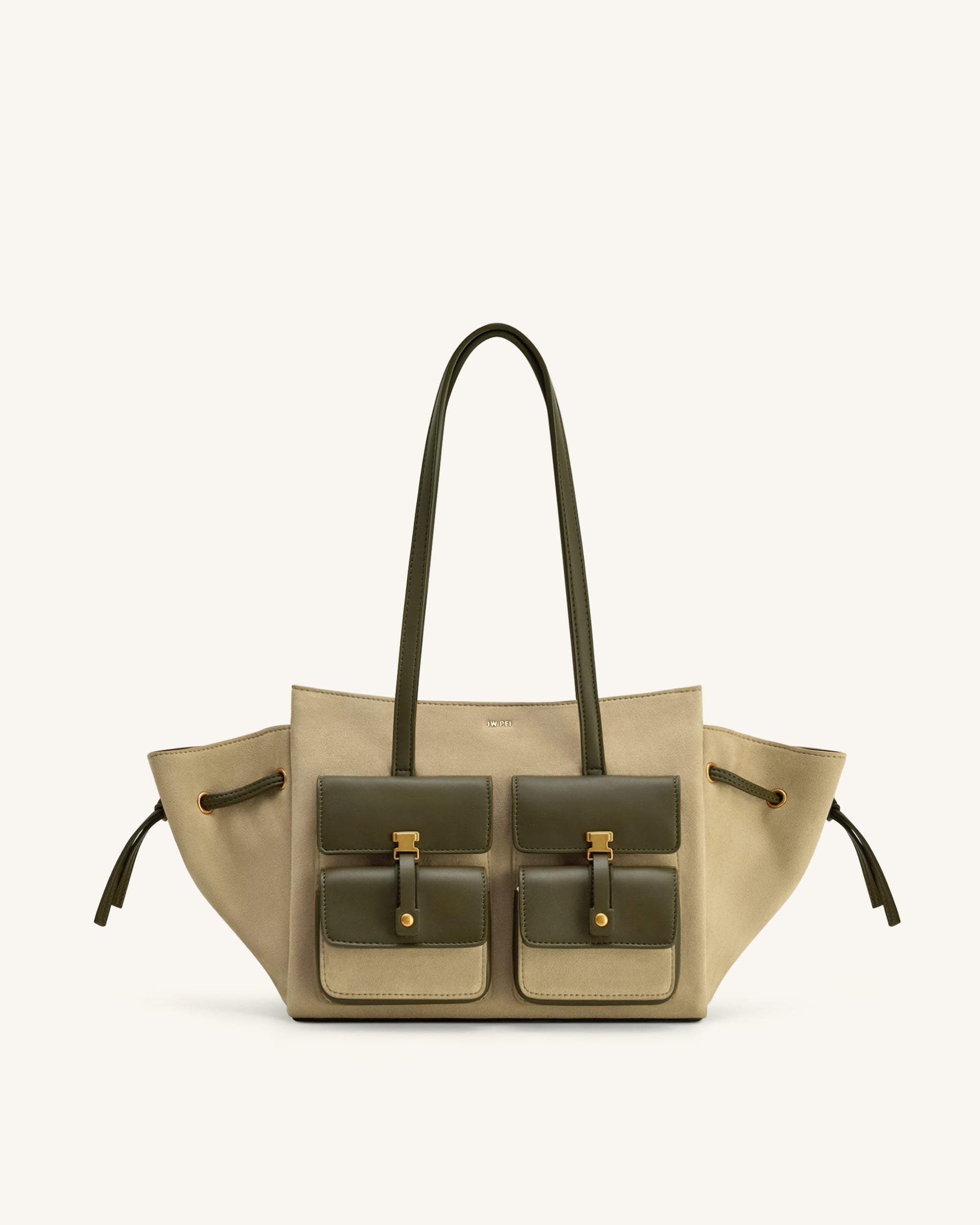 Linda Faux Suede Tote Bag - Green