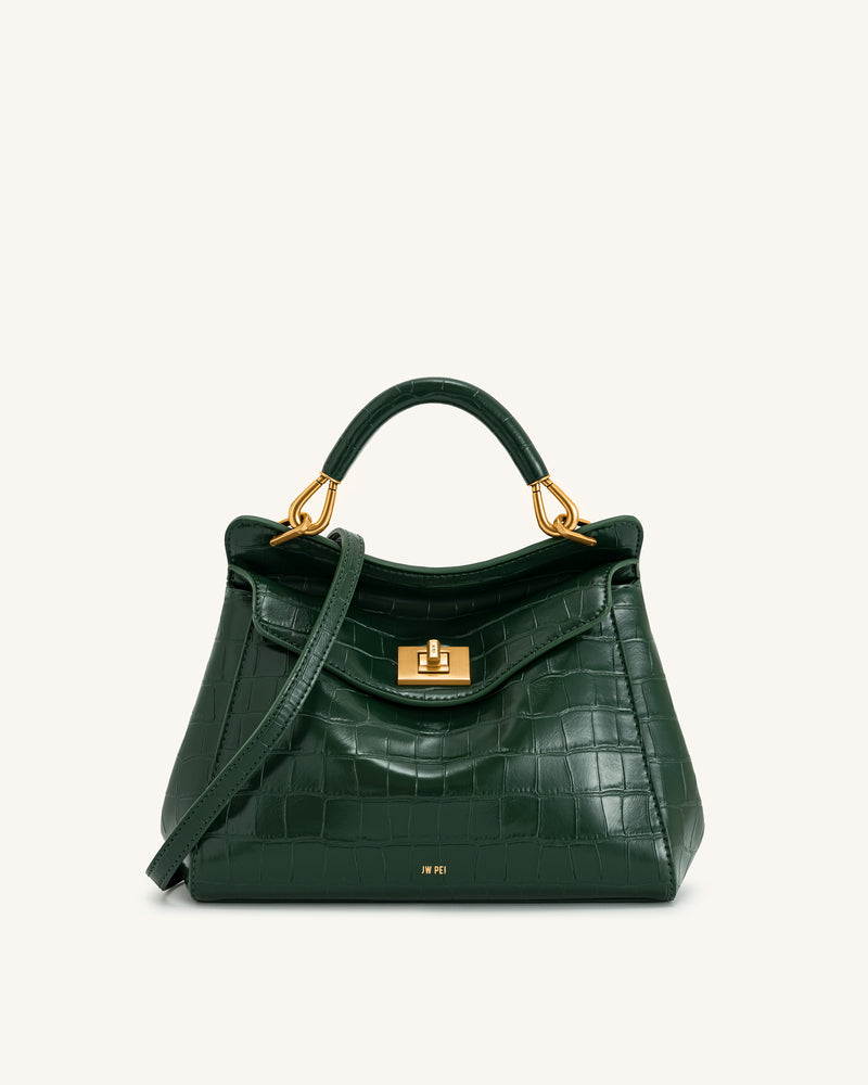 Stella Wallet - Dark Green Croc