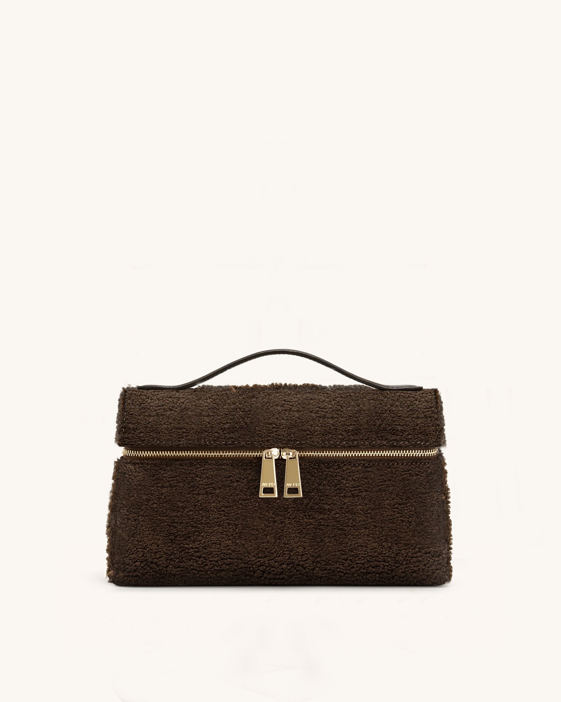 Thea Faux Fur Top Handle Bag - Mocha Brown