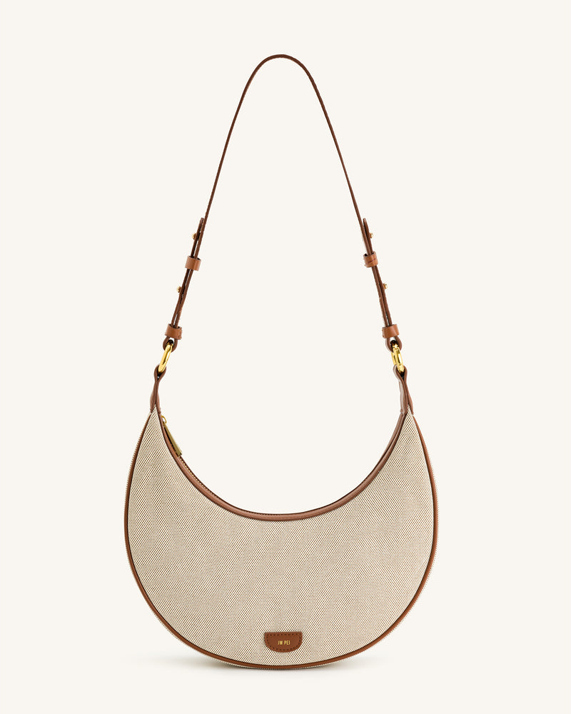 Eva Shoulder Handbag - Beige Canvas
