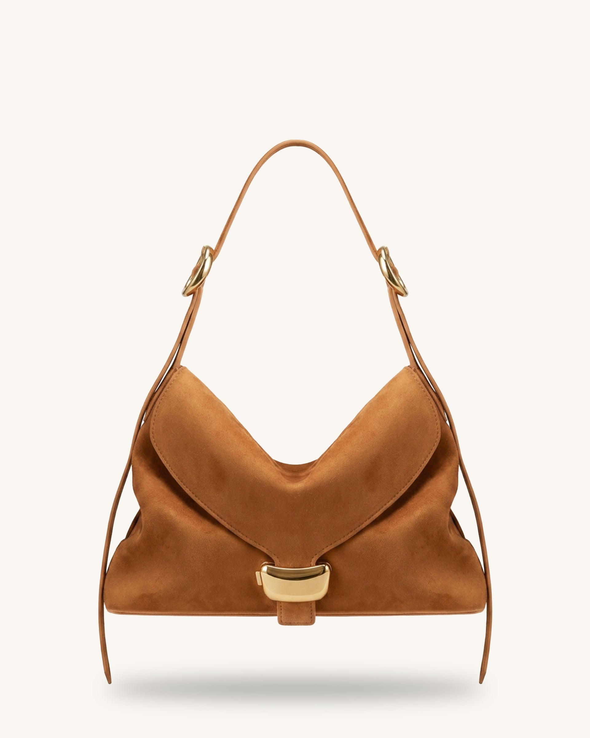 Sienna Faux Suede Hobo Bag - Brown