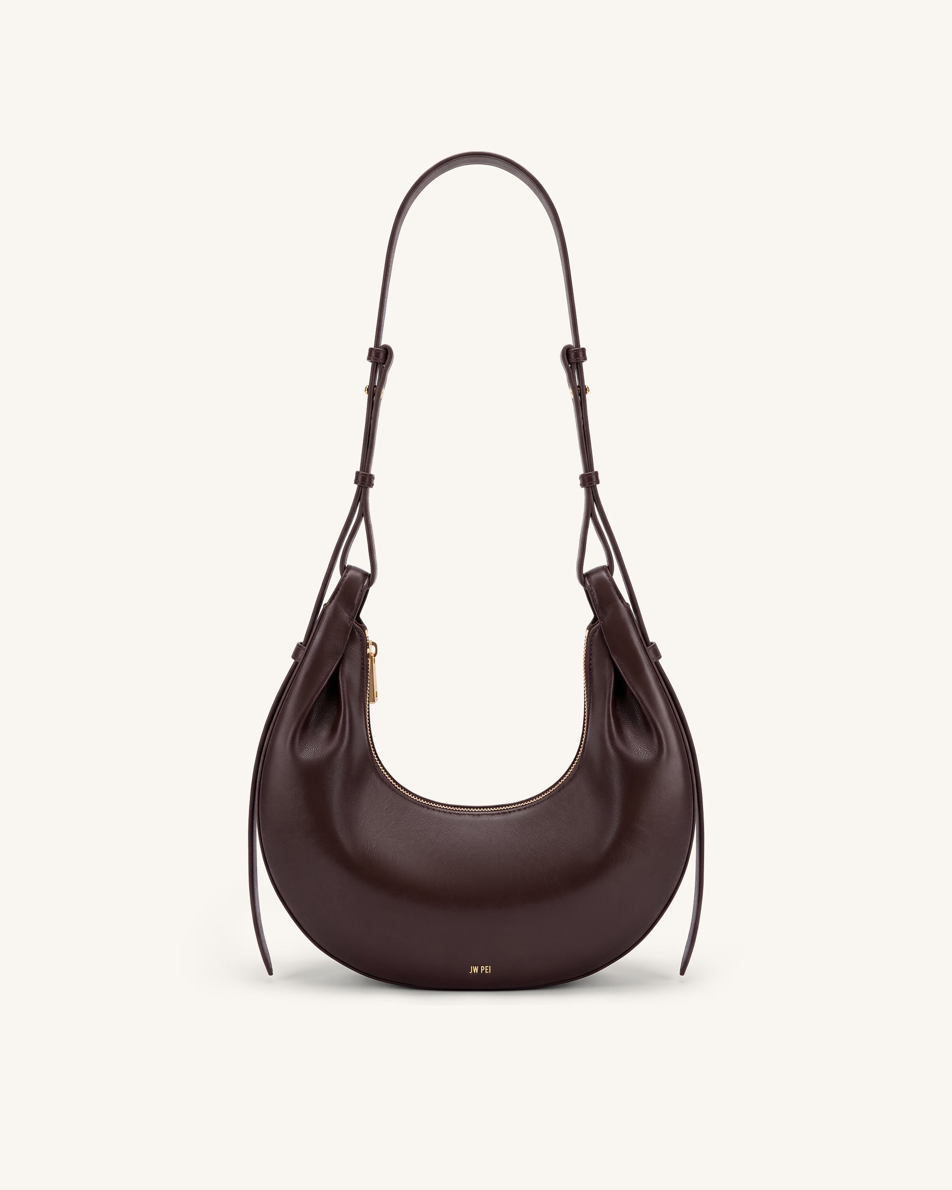 Sharon Crescent Crossbody Bag - Dark Brown