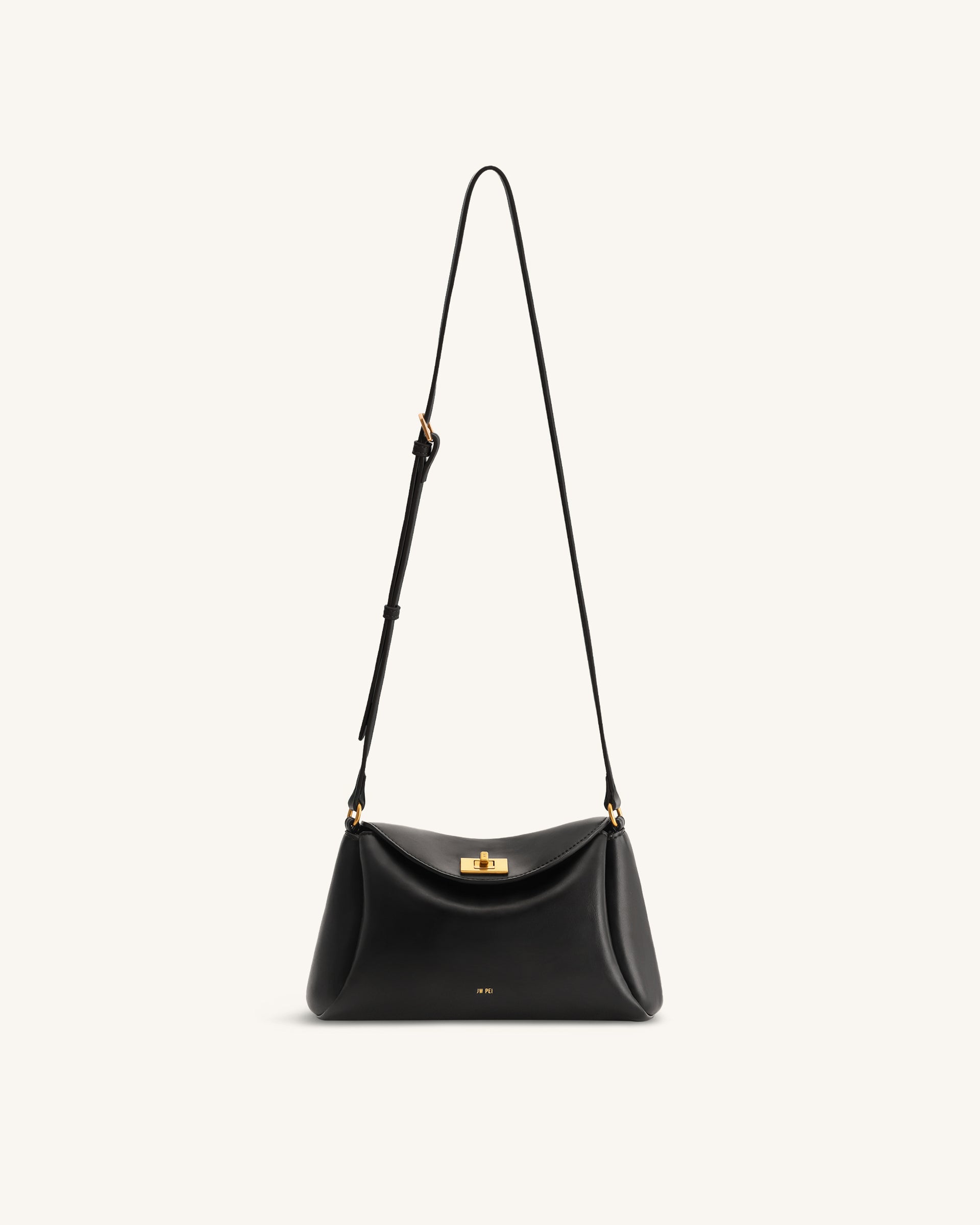Greta Twist-Lock Crossbody Bag - Black