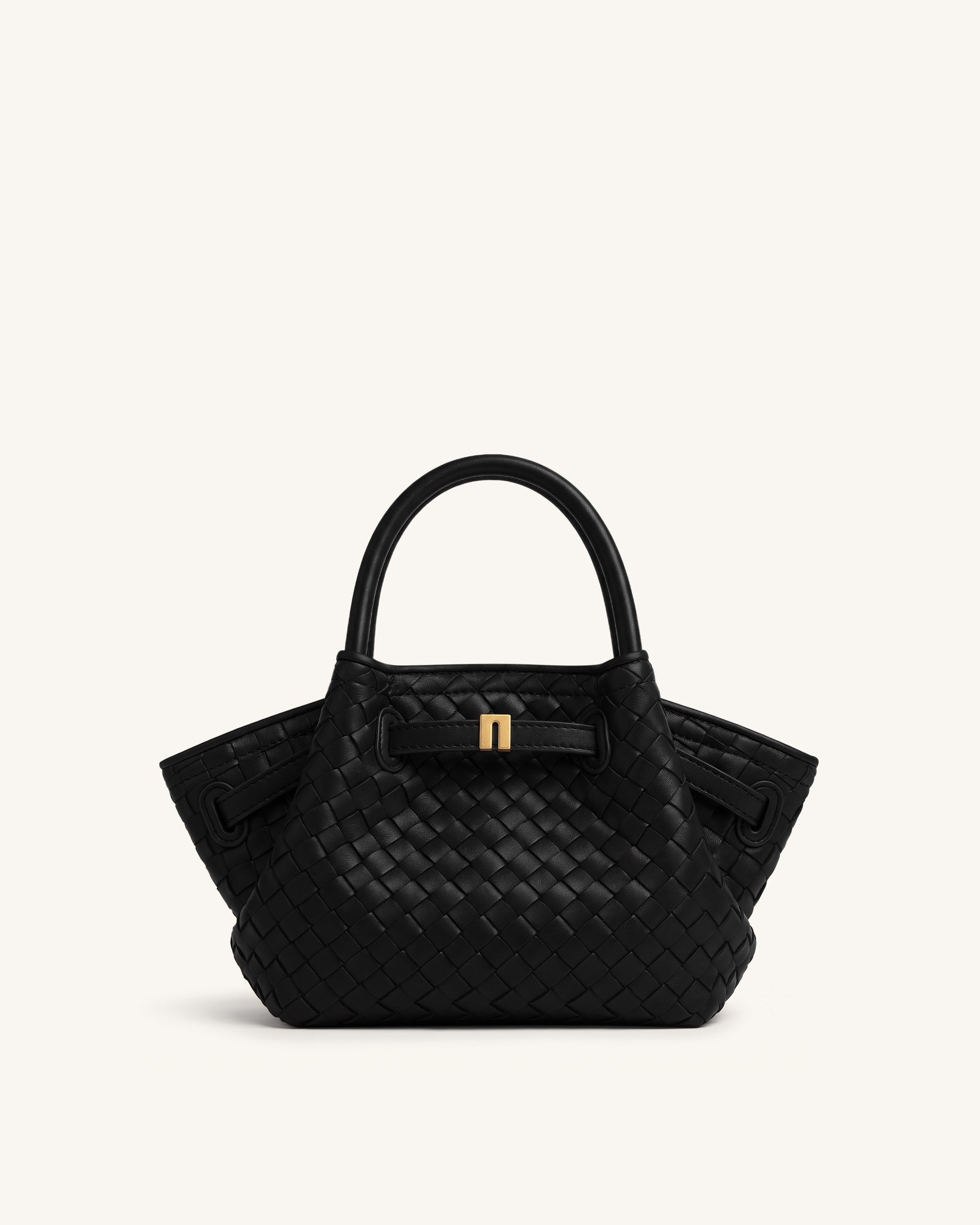 Hana Mini Weave Tote Bag - Black