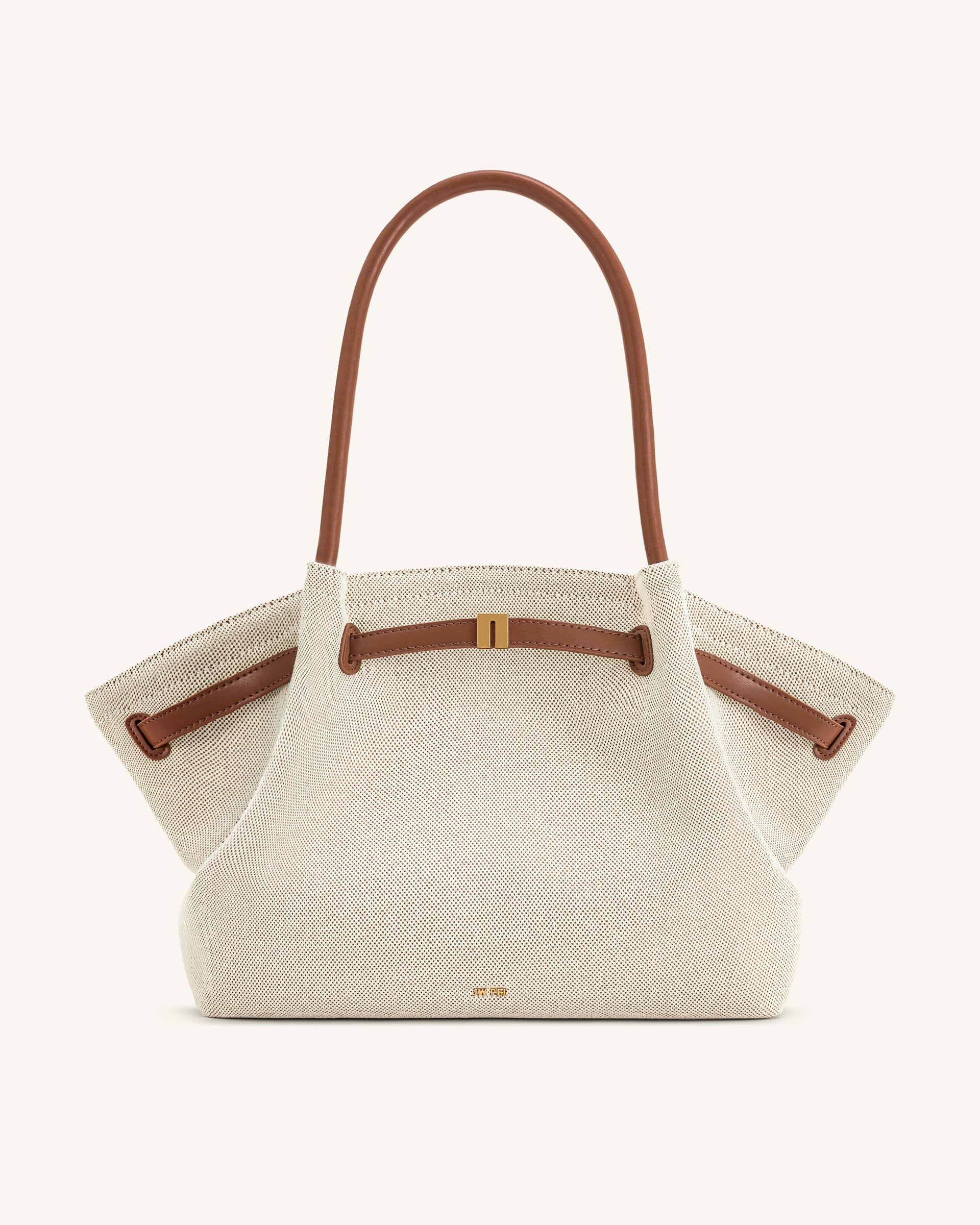 Hana Large Tote Bag - Brown Canvas